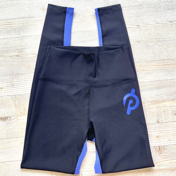 Peloton Show Up Rib‎ Colorblock Legging | Black/Blue Small - Picture 1 of 7